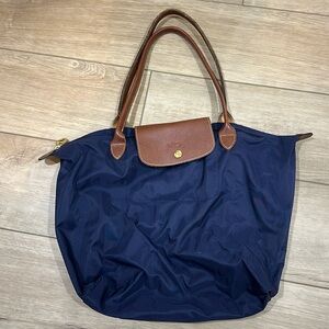 Blue Longchamp tote